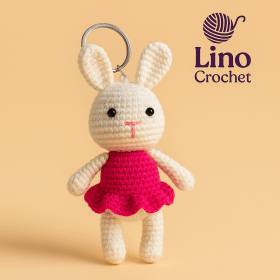 دمية أرنب كروشيه يدوية - تصميم أنيق ولطيف