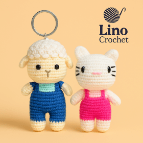 🧶 الثنائي اللطيف – الخروف والقطة